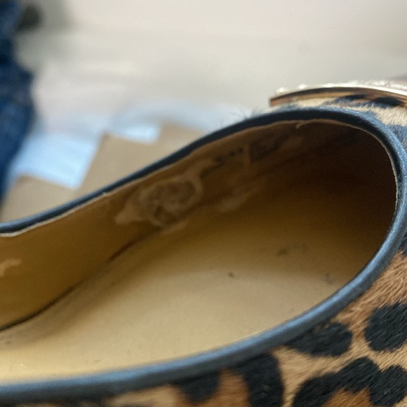 Coach Zan Leopard Print Calf Hair Pump Pointed Toe Heel Black Leather Sz 7.5 US - Picture 14 of 16